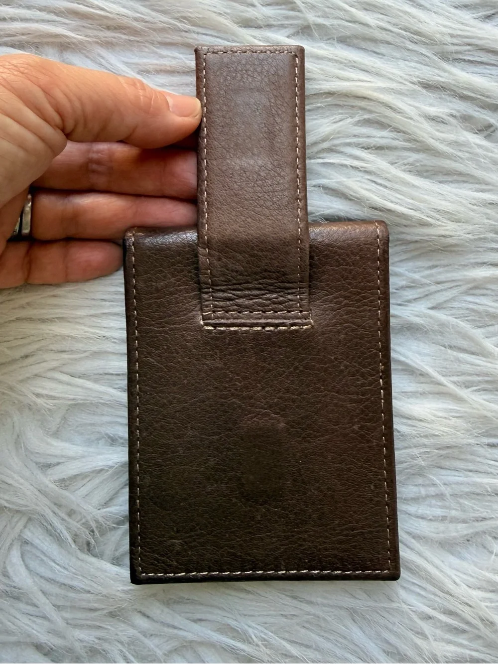 Rolfs Classic Brown Leather Magnetic Money Clip Card ID Holder Men Accessories